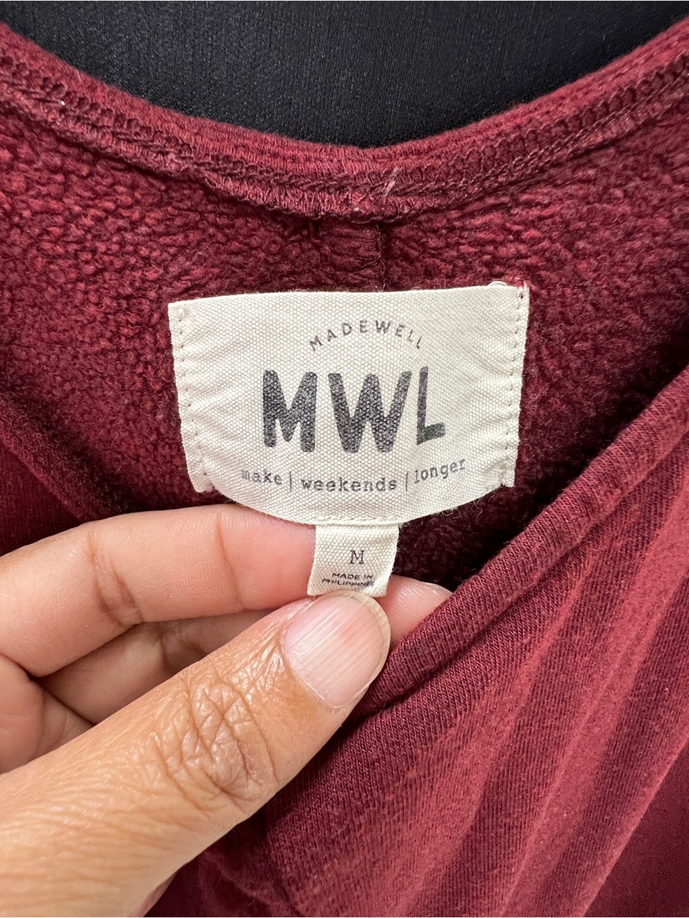 Madewell MWL Superbrushed Pull-On Jumpsuit Maroon Wine Red Size M - Picture 7 of 8